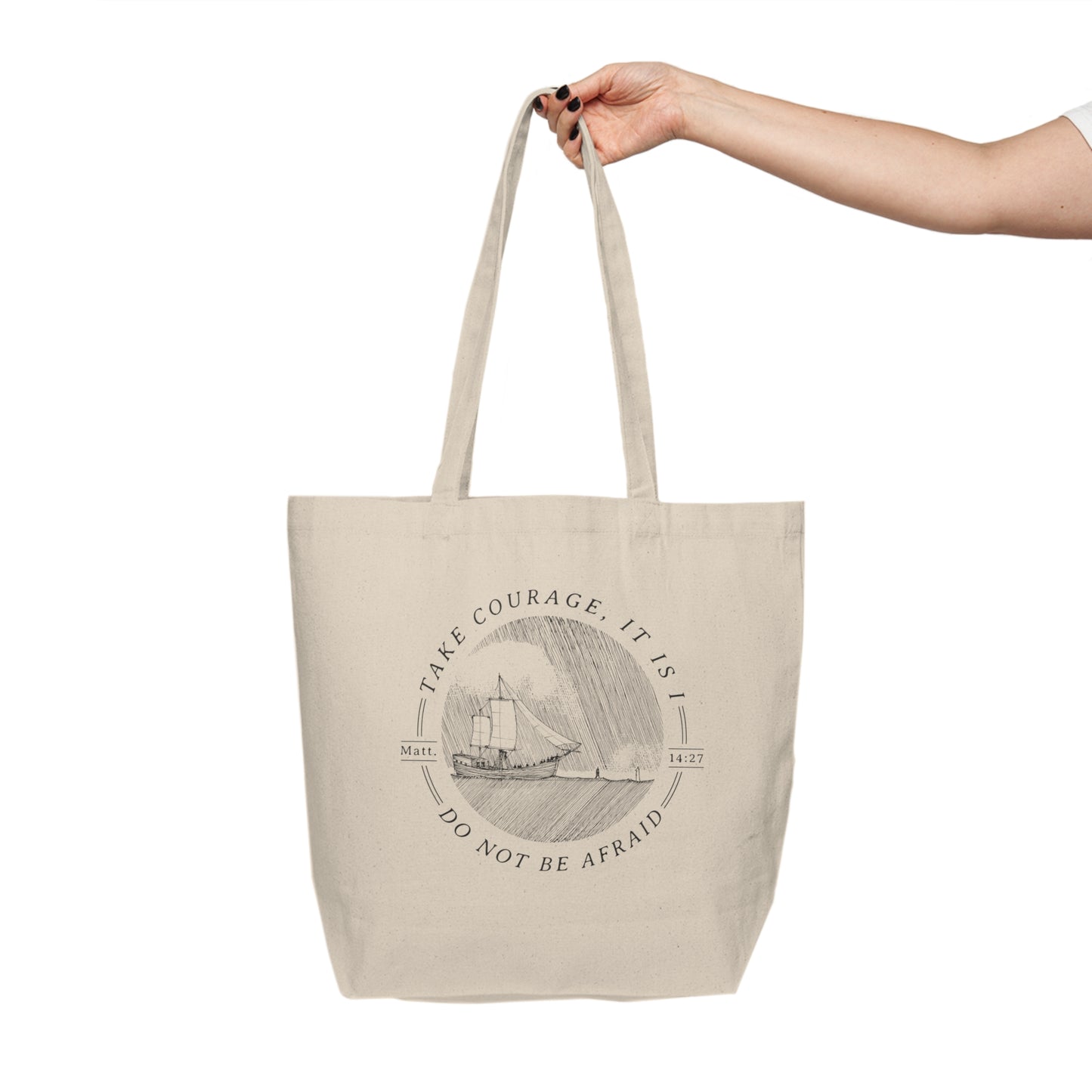 Walk on Water Take Courage - Shopping Canvas Tote Bag - One Side