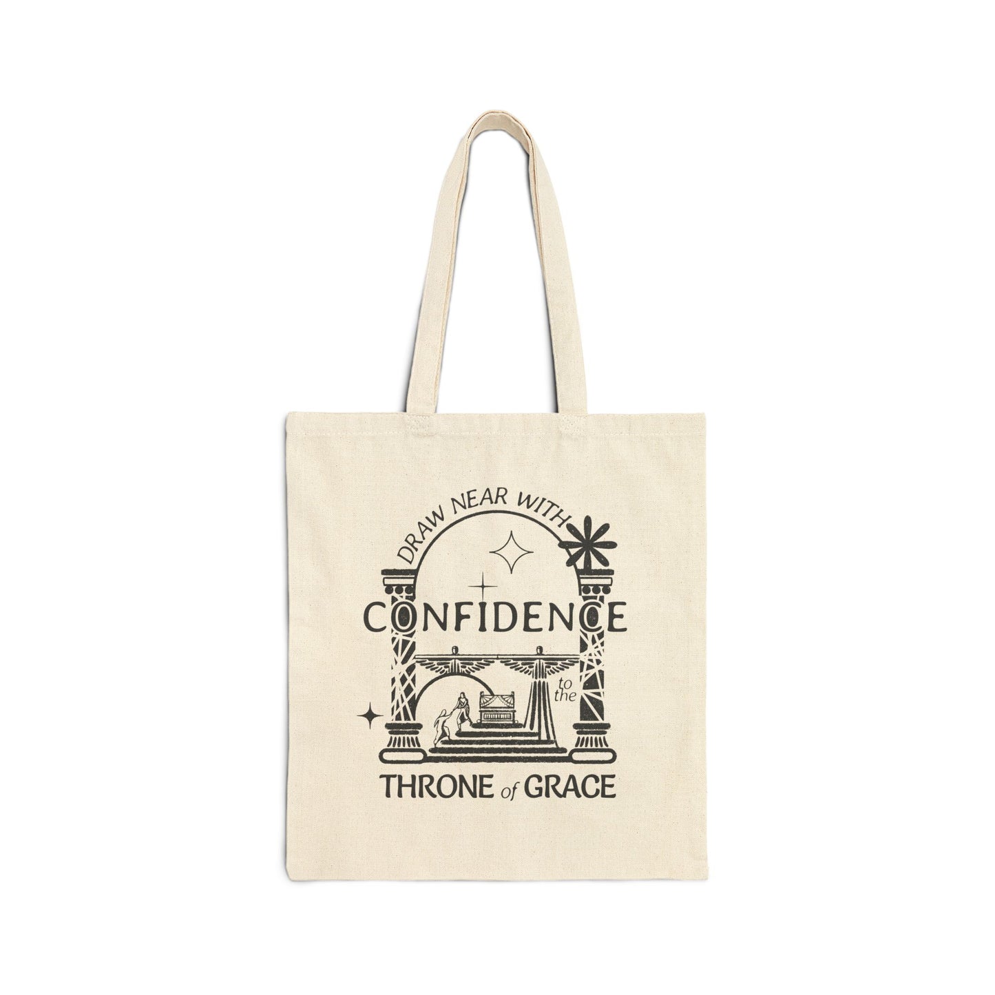 Draw Near with Confidence to the Throne of Grace - Cotton Canvas Tote Bag - One Side