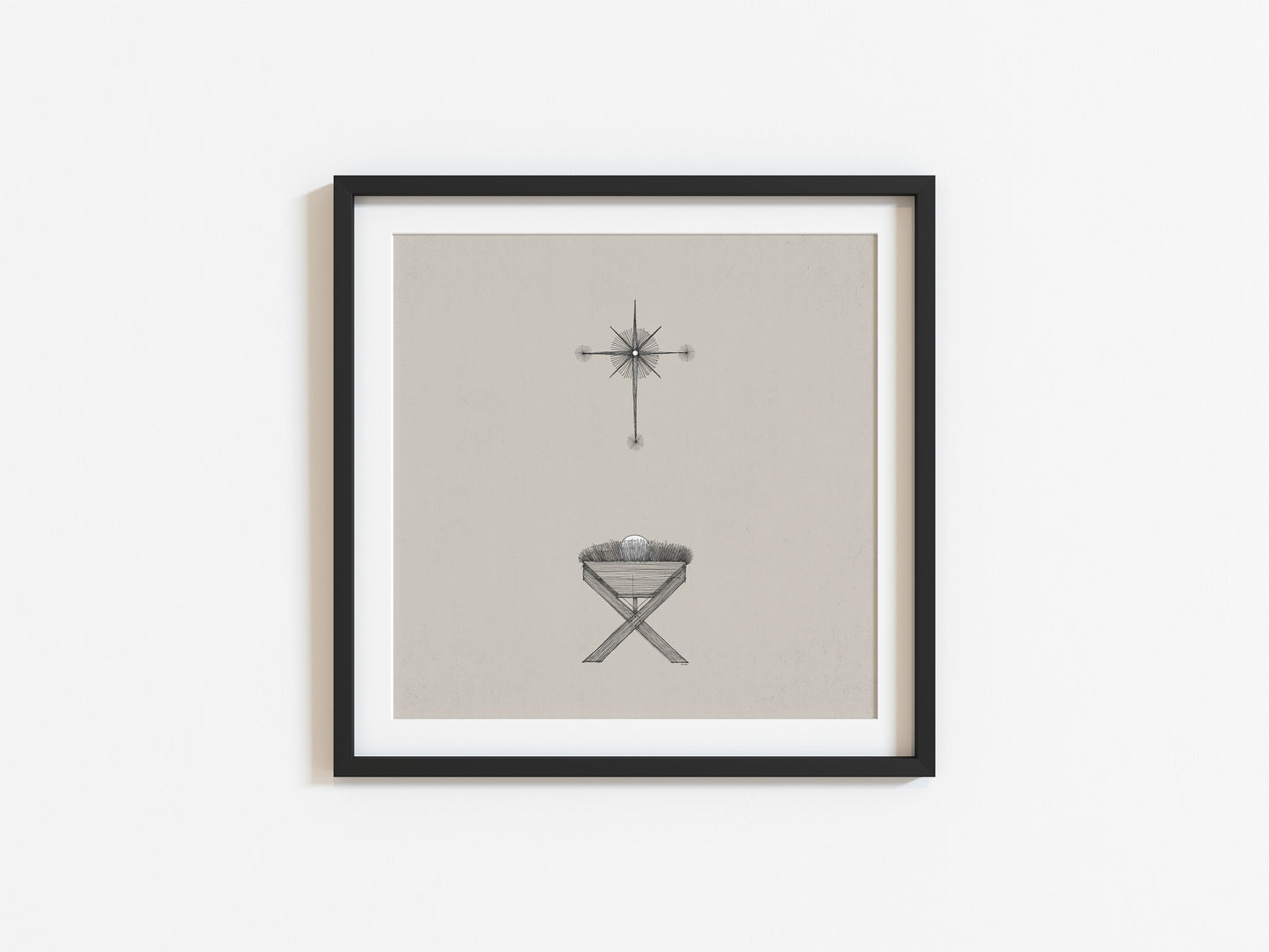 Modern Nativity Wall Art Manger - Digital Print