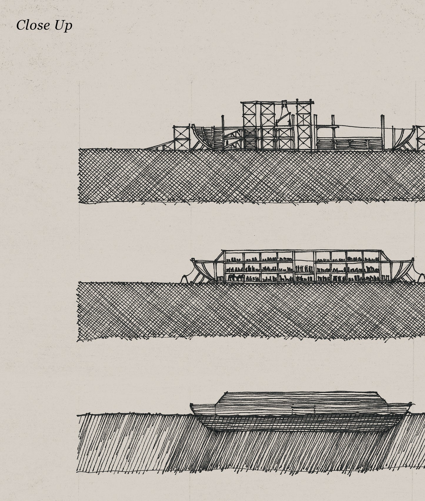 Noah's Ark 4 Stages Side View - Digital Print