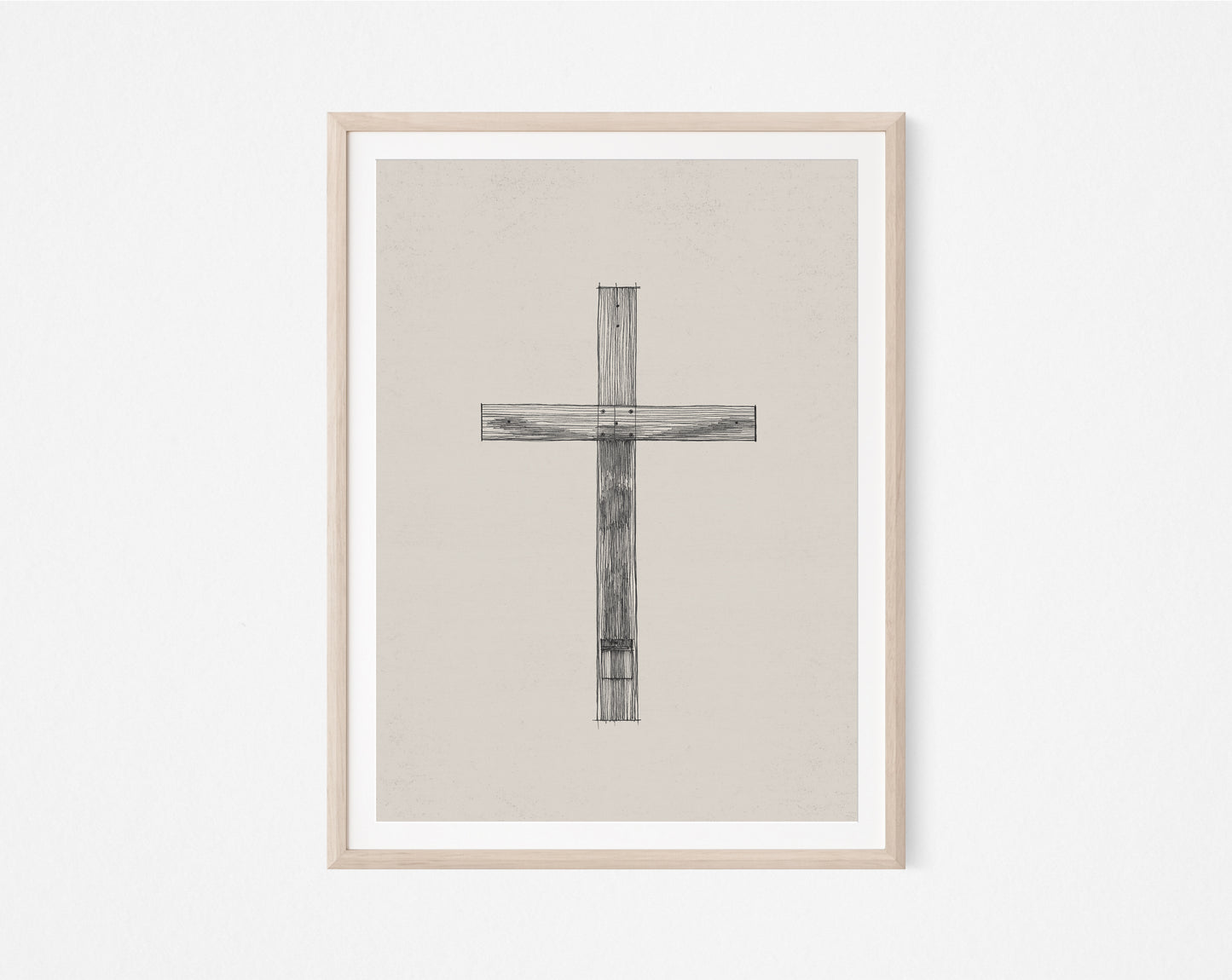 Cross Minimalist Sketch - Digital Print