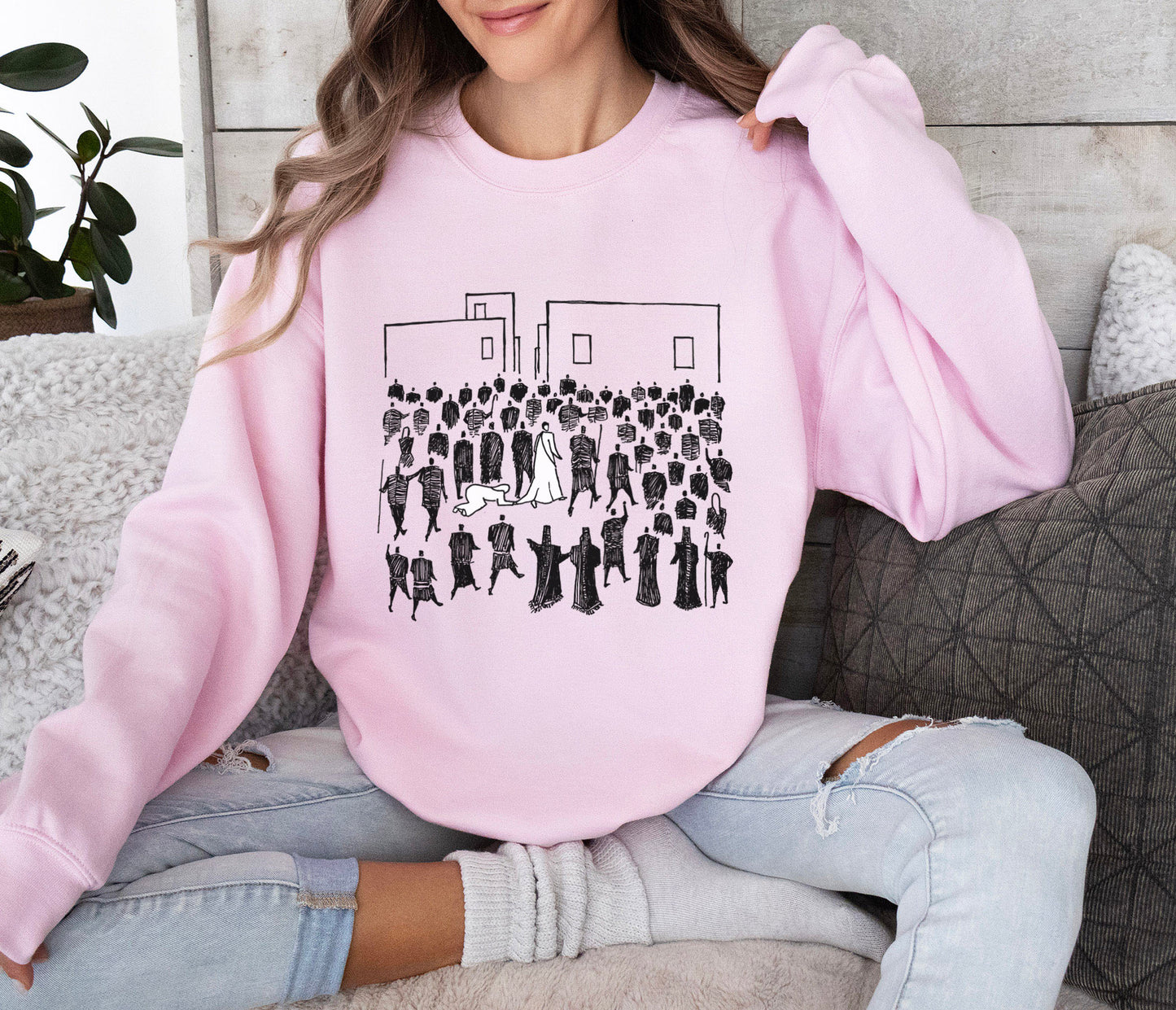 Jesus Heals Woman - Unisex Heavy Blend™ Crewneck Sweatshirt