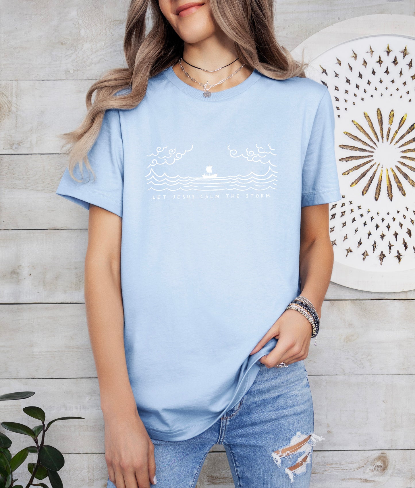 Jesus Calms Storm - Unisex Jersey Short Sleeve Tee - Bella Canvas 3001