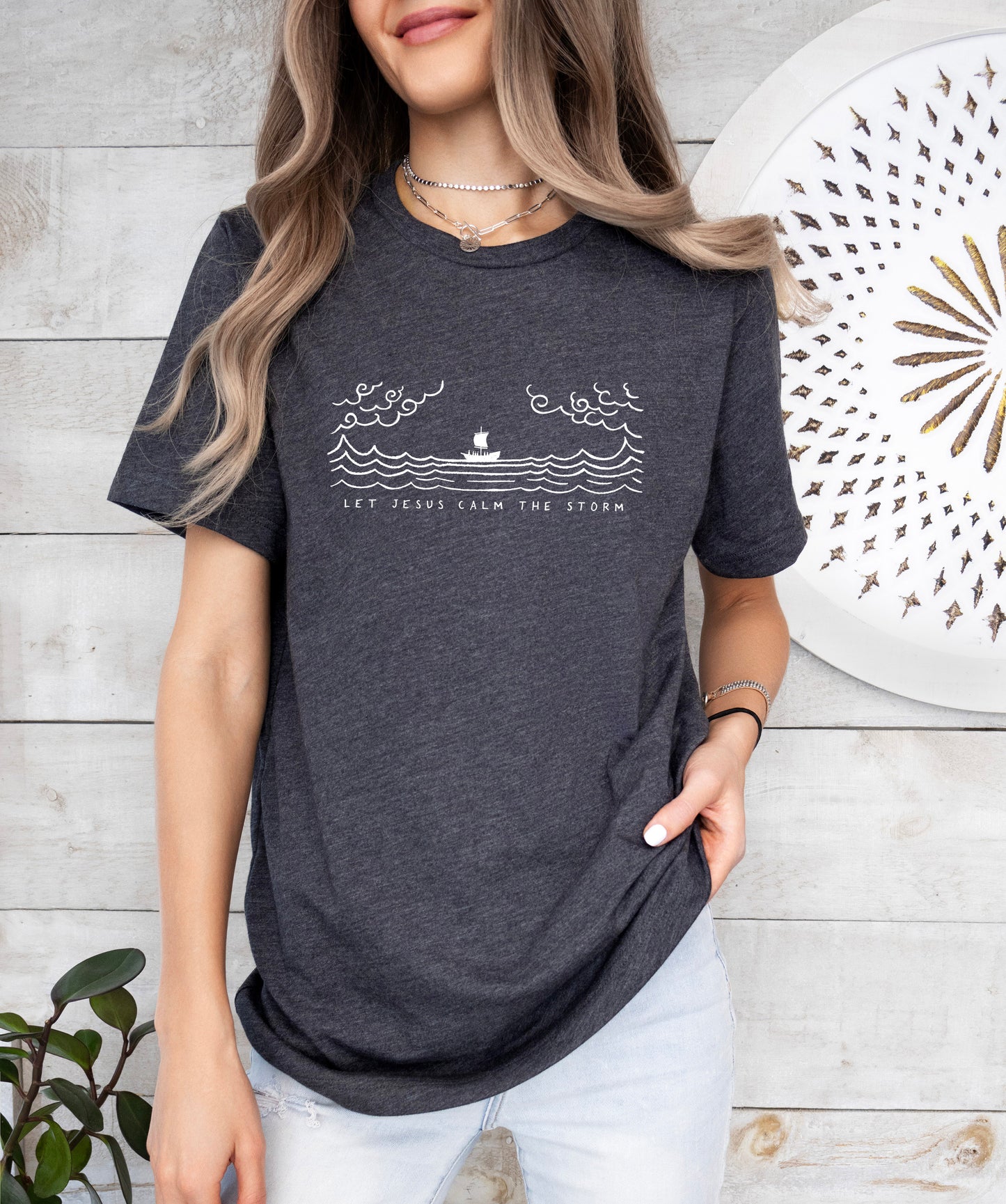 Jesus Calms Storm - Unisex Jersey Short Sleeve Tee - Bella Canvas 3001