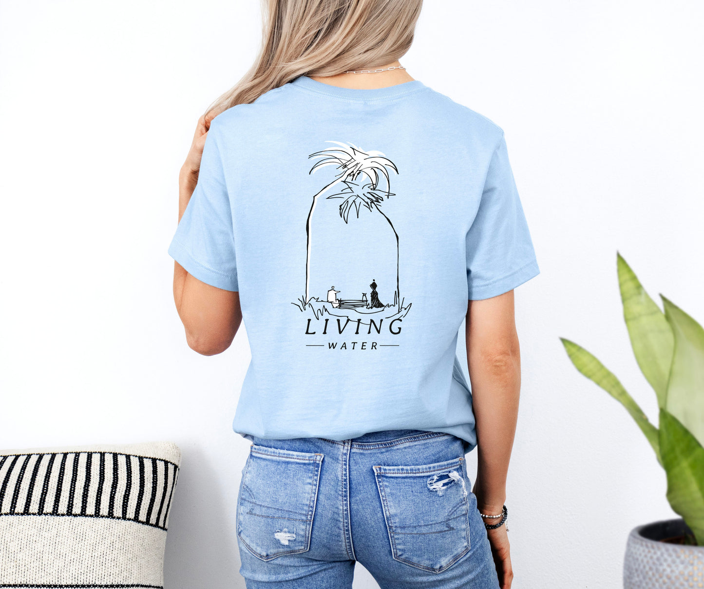 Living Water, Woman at Well - Unisex Jersey Short Sleeve Tee - Bella Canvas 3001