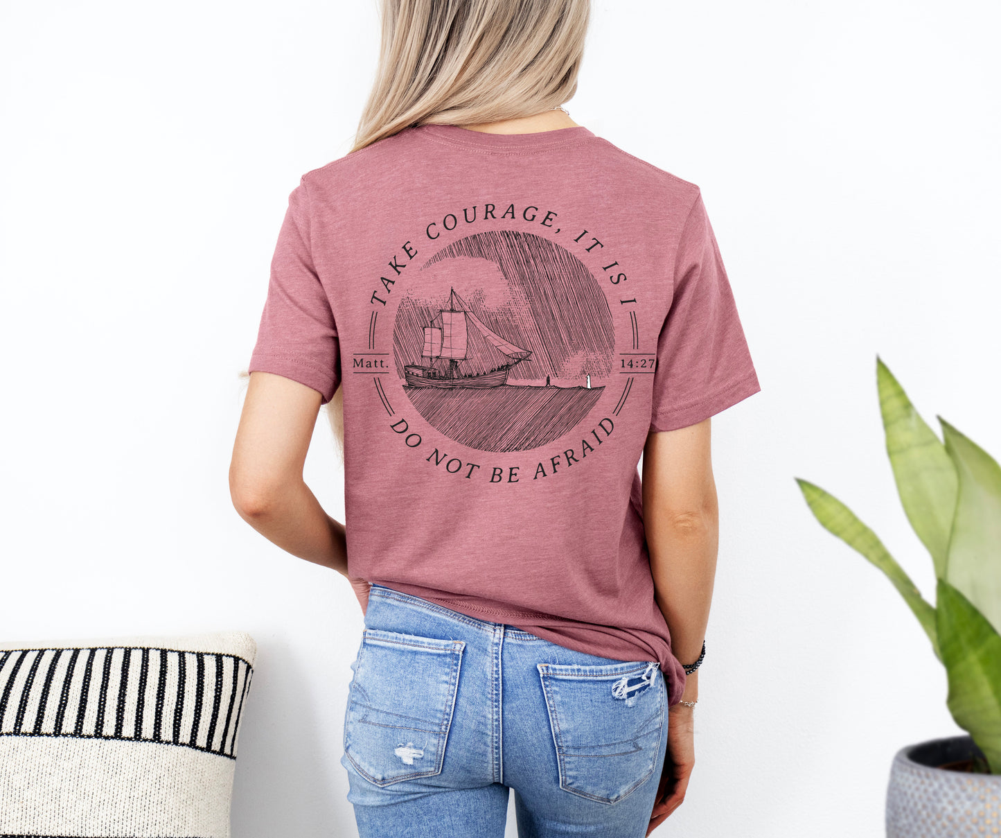 Walk on Water Take Courage - Unisex Jersey Short Sleeve Tee - Bella Canvas 3001