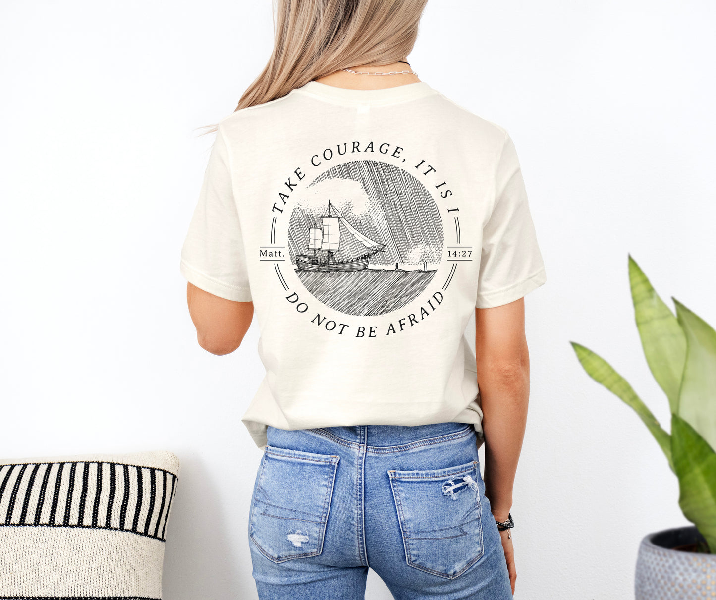 Walk on Water Take Courage - Unisex Jersey Short Sleeve Tee - Bella Canvas 3001