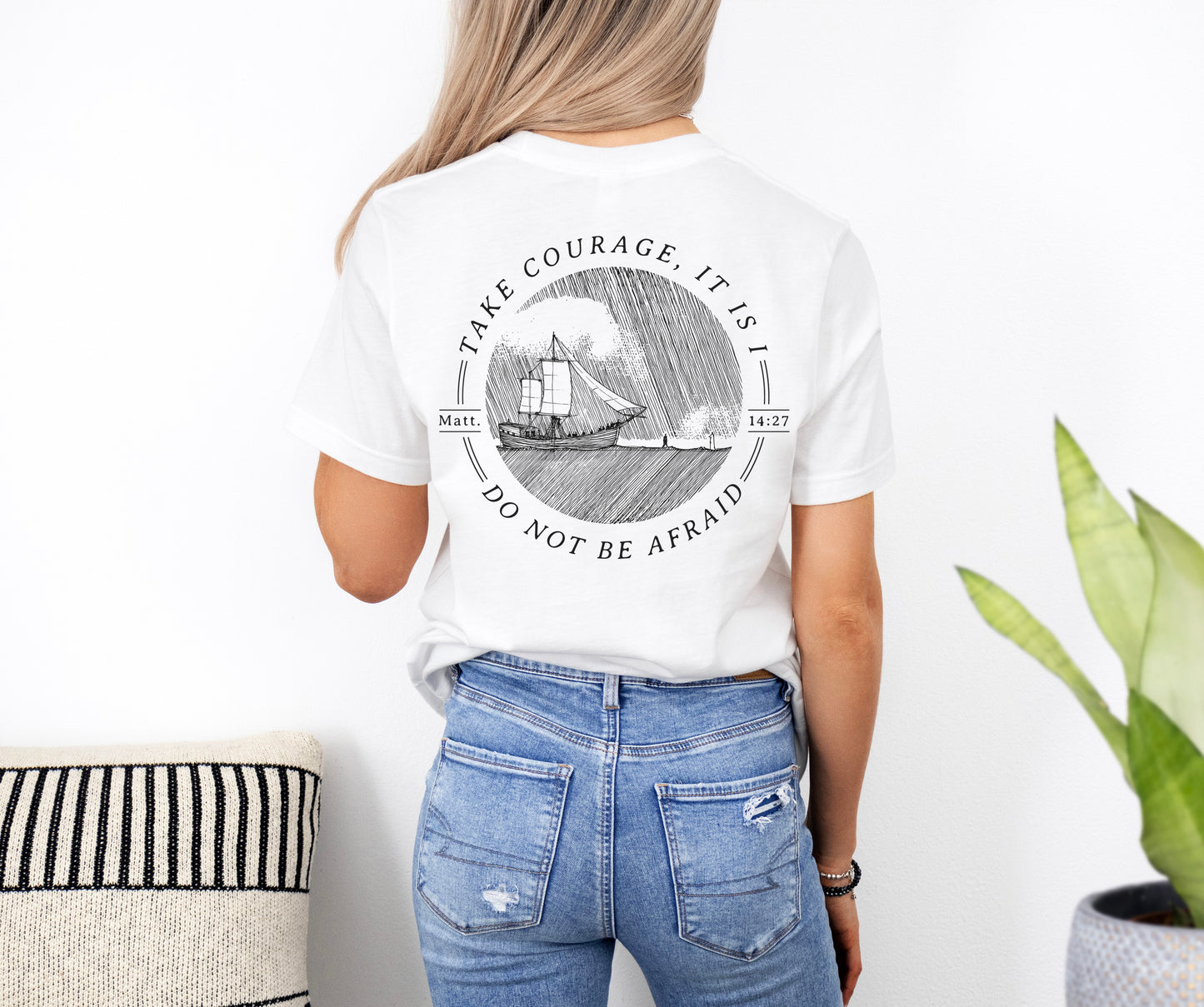 Walk on Water Take Courage - Unisex Jersey Short Sleeve Tee - Bella Canvas 3001