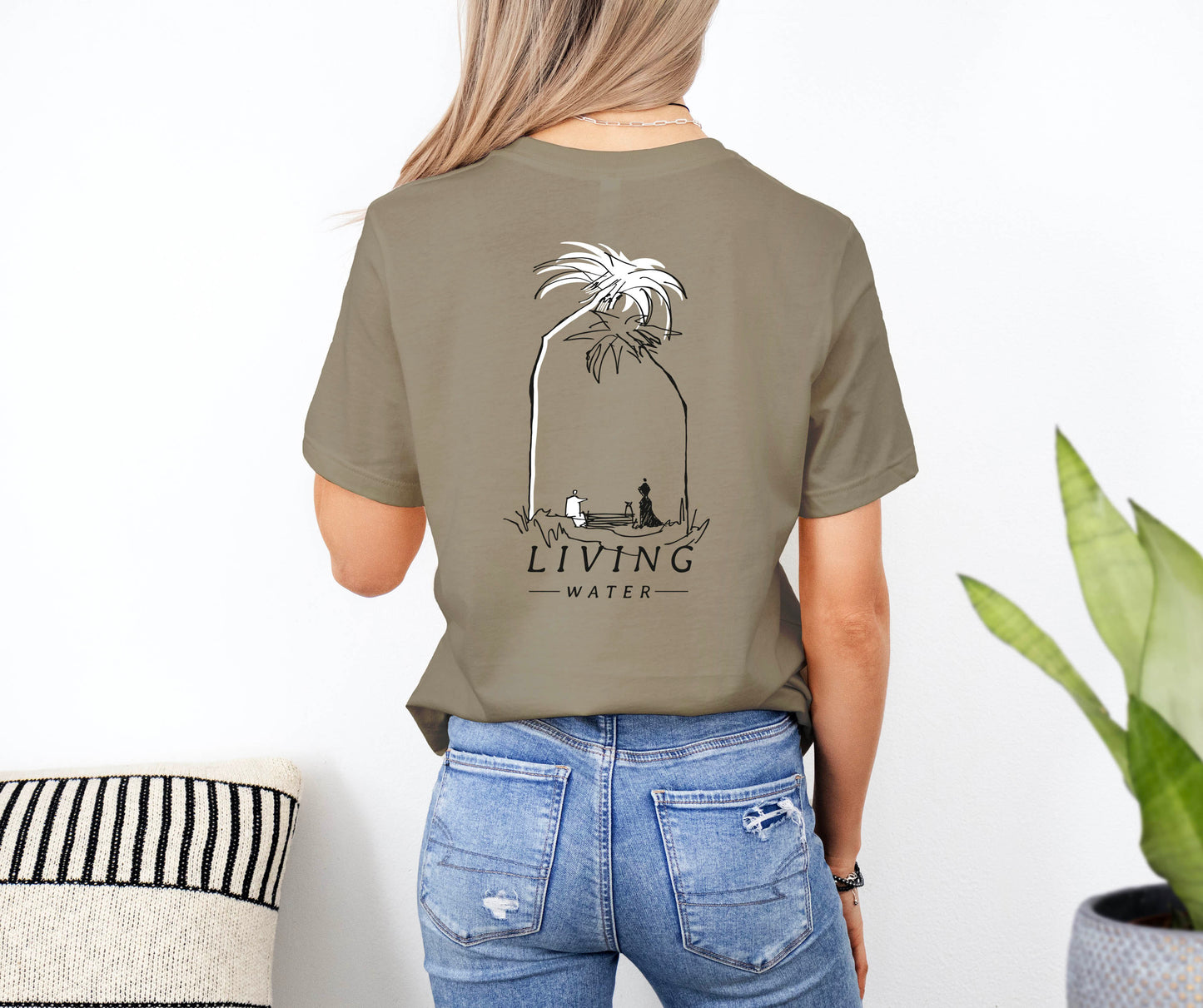 Living Water, Woman at Well - Unisex Jersey Short Sleeve Tee - Bella Canvas 3001