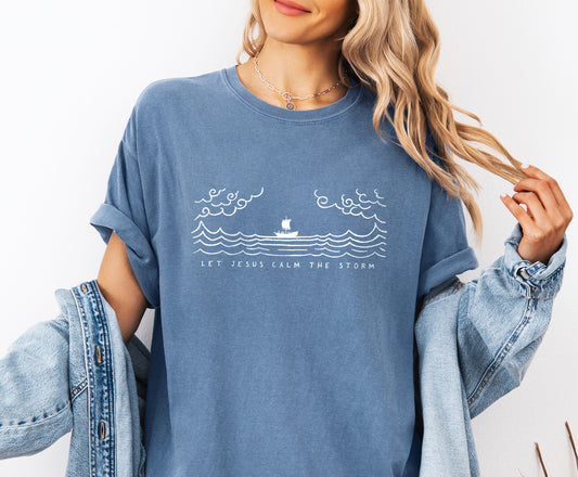 Jesus Calms Storm - Unisex Garment-Dyed T-shirt - Comfort Colors®