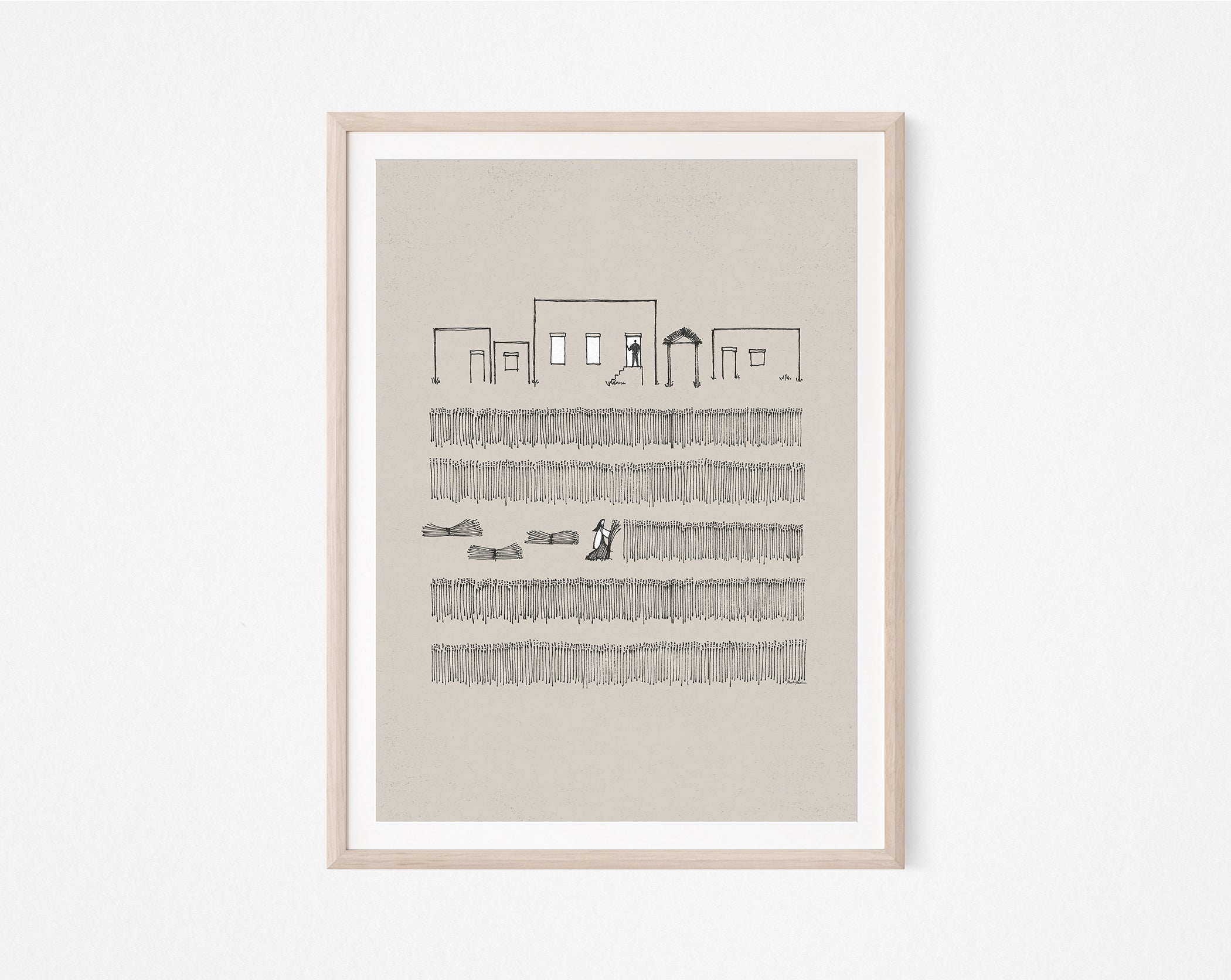 Ruth Gleaning in the Field & Boaz - Bible Story - Digital Print ...