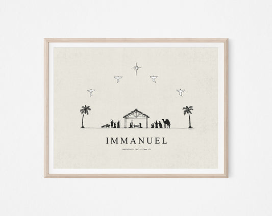 Nativity Christmas Immanuel God With Us - Digital Print