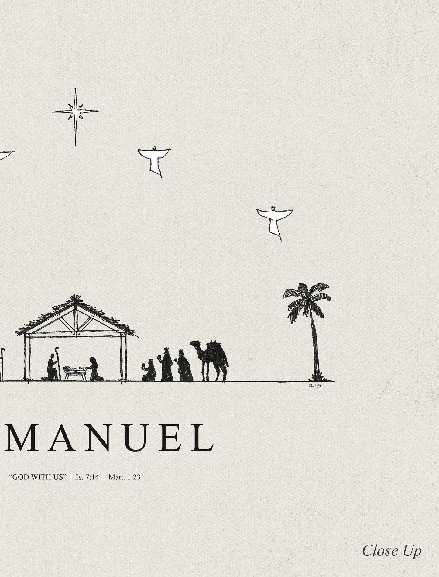 Nativity Christmas Immanuel God With Us - Digital Print