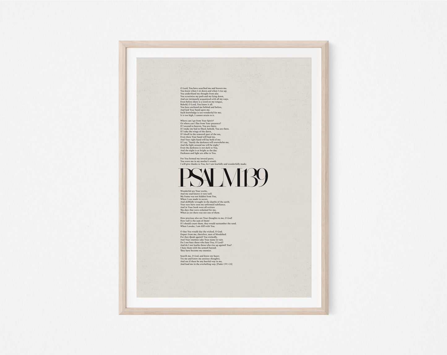 Psalm 139 Full Chapter Minimalist Design - Digital Print