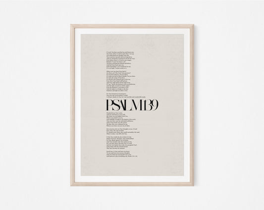 Psalm 139 Full Chapter Minimalist Design - Digital Print