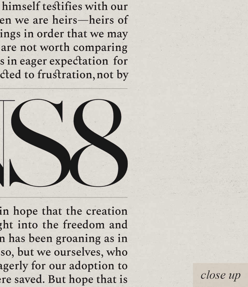 Romans 8 Full Chapter Minimalist Design - Digital Print