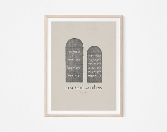 Ten Commandments Stone Tablets - Digital Print