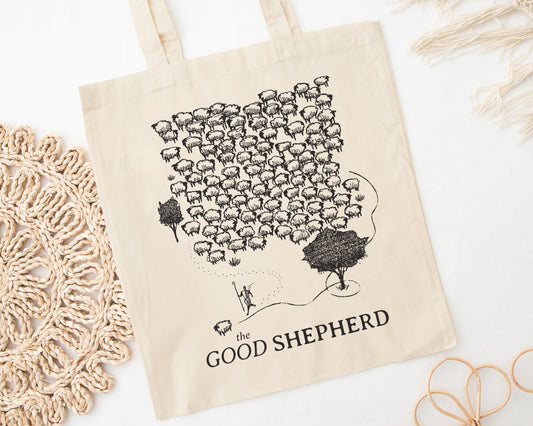 Leaves the 99 - Good Shepherd - Cotton Canvas Tote Bag - One Side