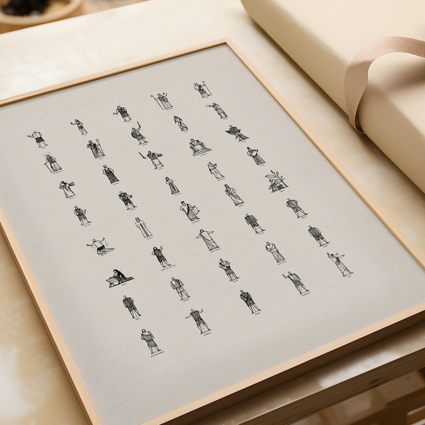 40 Famous Bible Characters - Digital Print