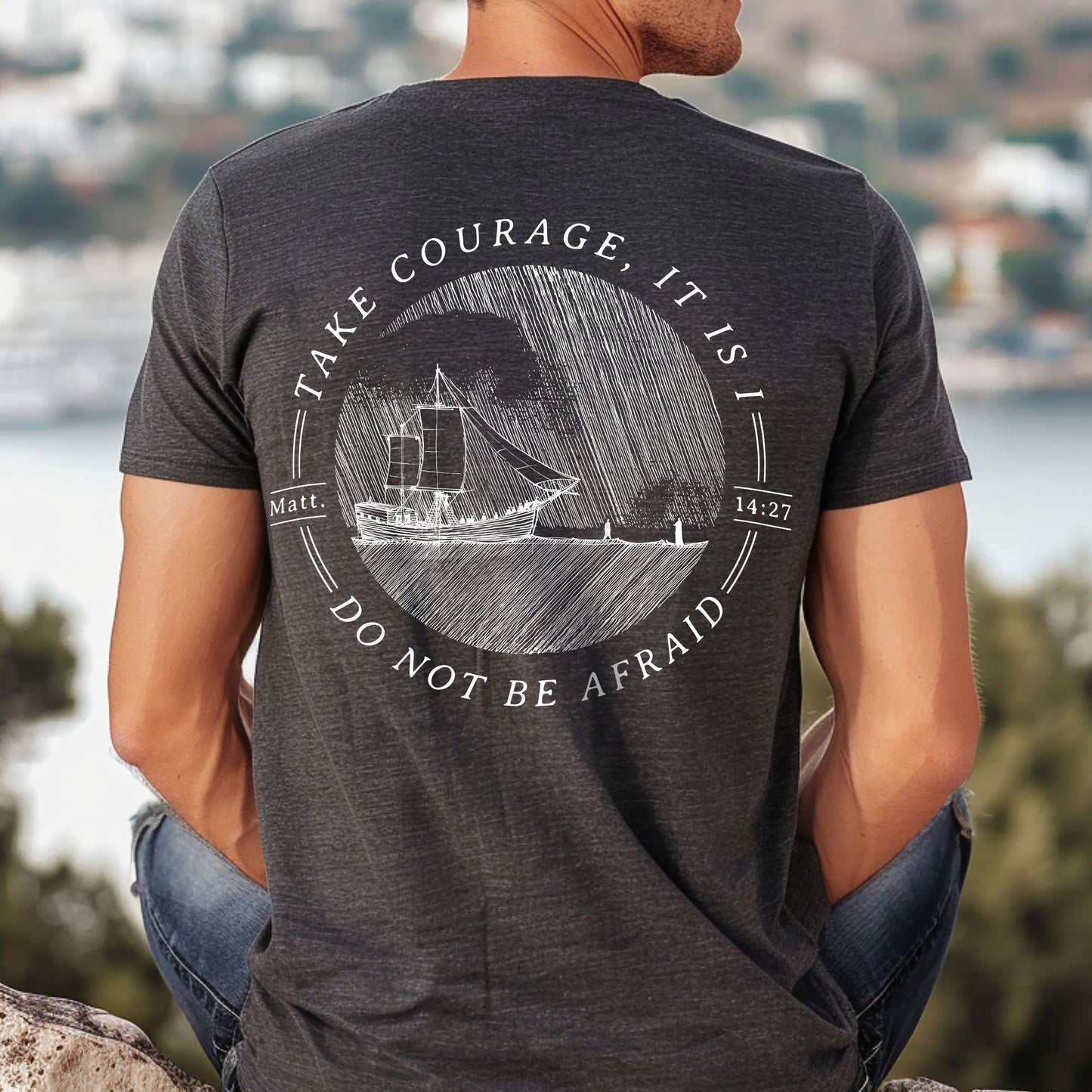 Walk on Water Take Courage - Unisex Jersey Short Sleeve Tee - Bella Canvas 3001