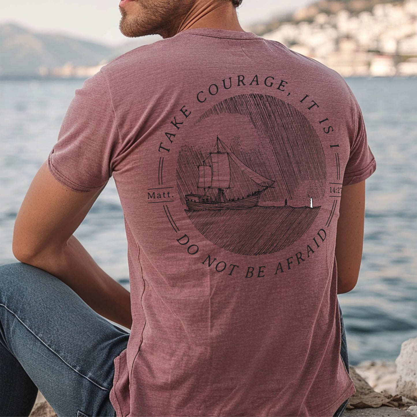 Walk on Water Take Courage - Unisex Jersey Short Sleeve Tee - Bella Canvas 3001