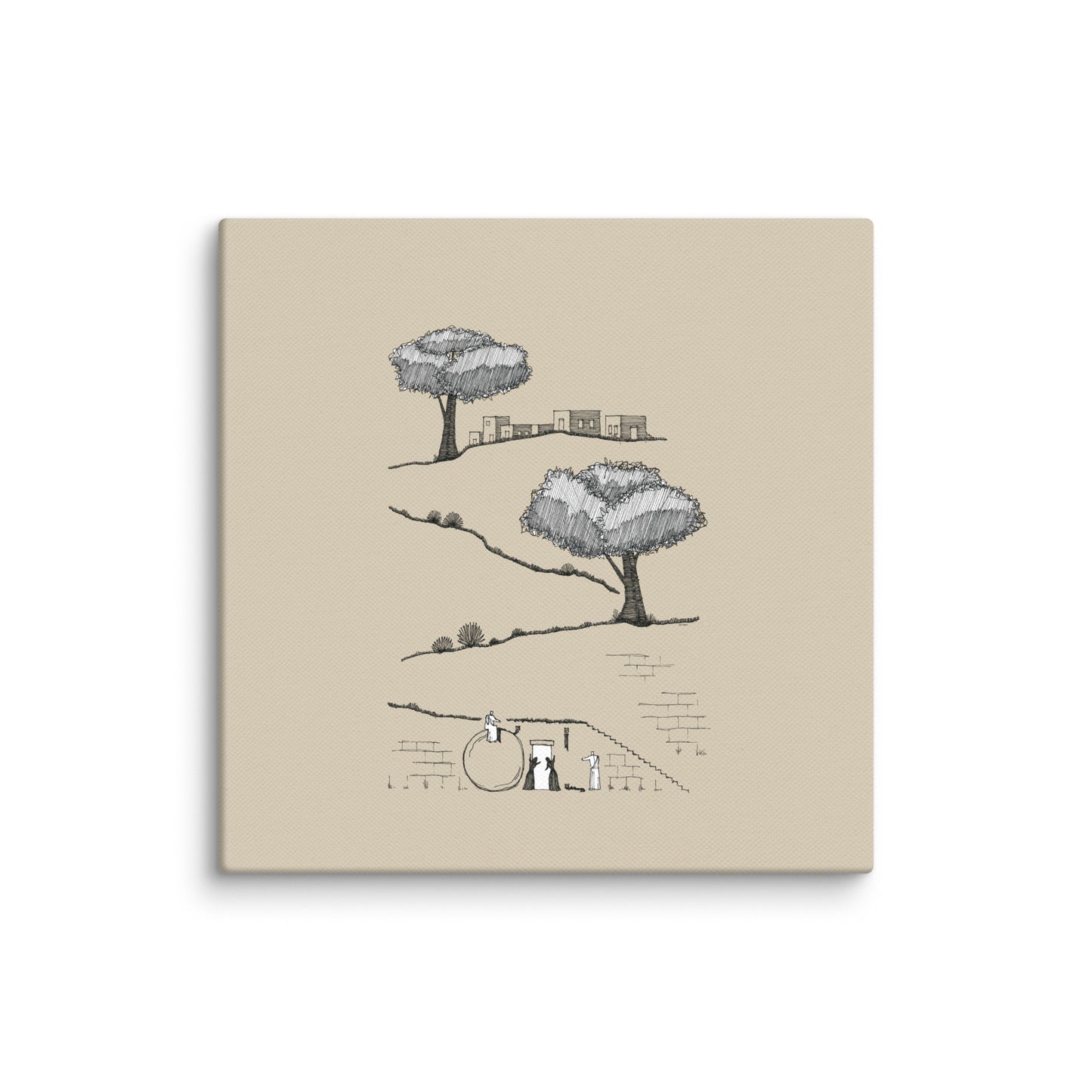 He is Risen Empty Tomb - Canvas