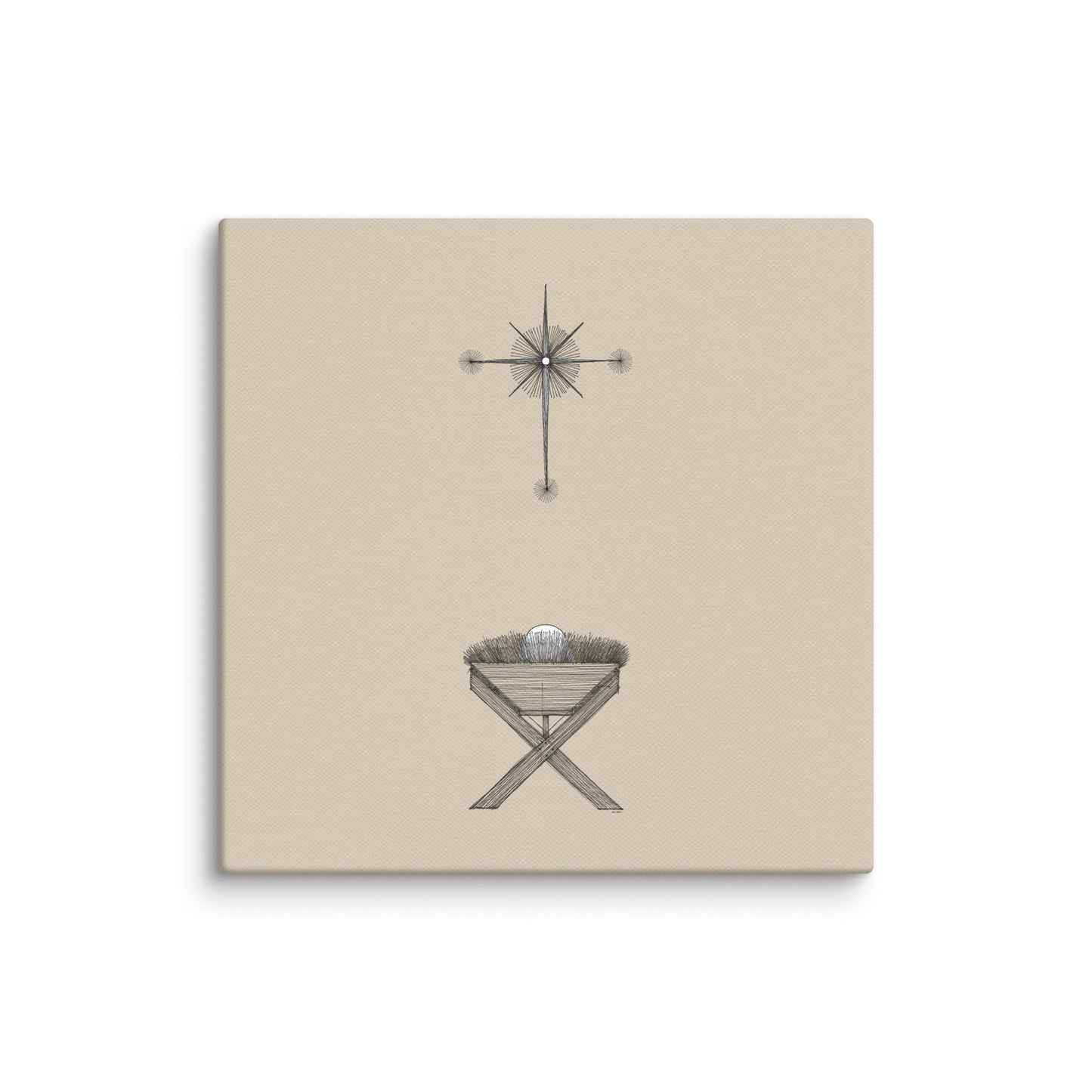 Modern Nativity Wall Art Manger - Canvas