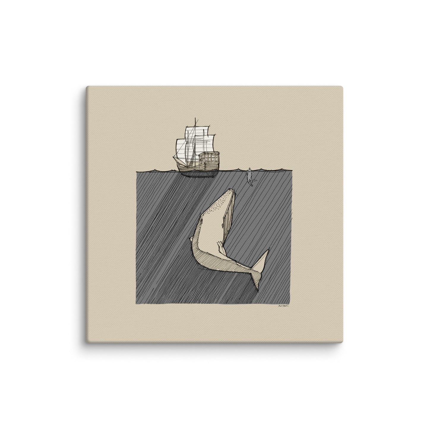 Jonah and the Great Fish - Canvas