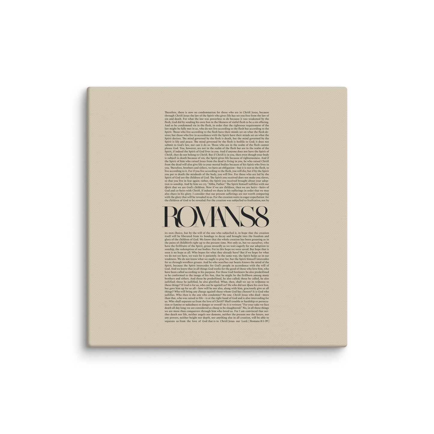 Romans 8 Full Chapter Minimalist Design - Canvas