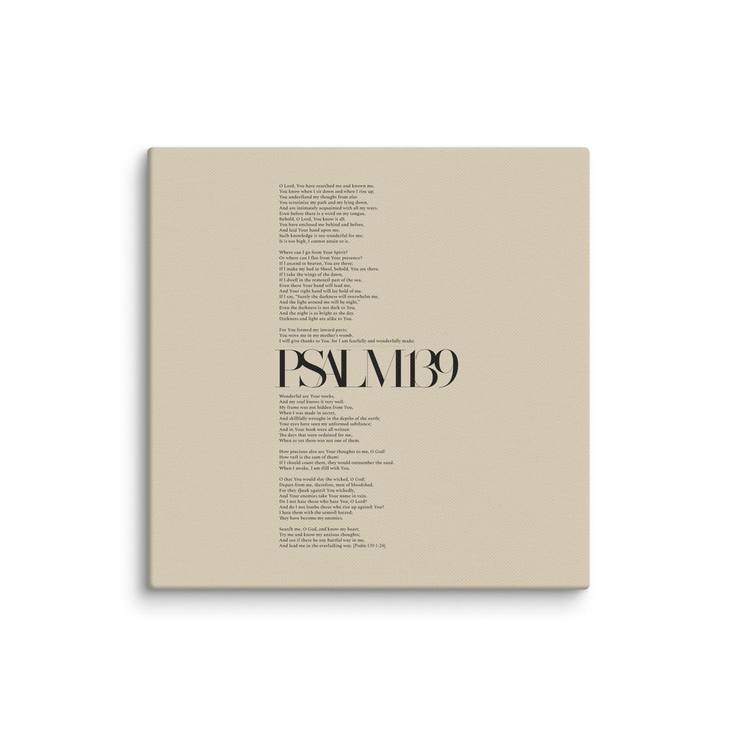 Psalm 139 Full Chapter Minimalist Design - Canvas