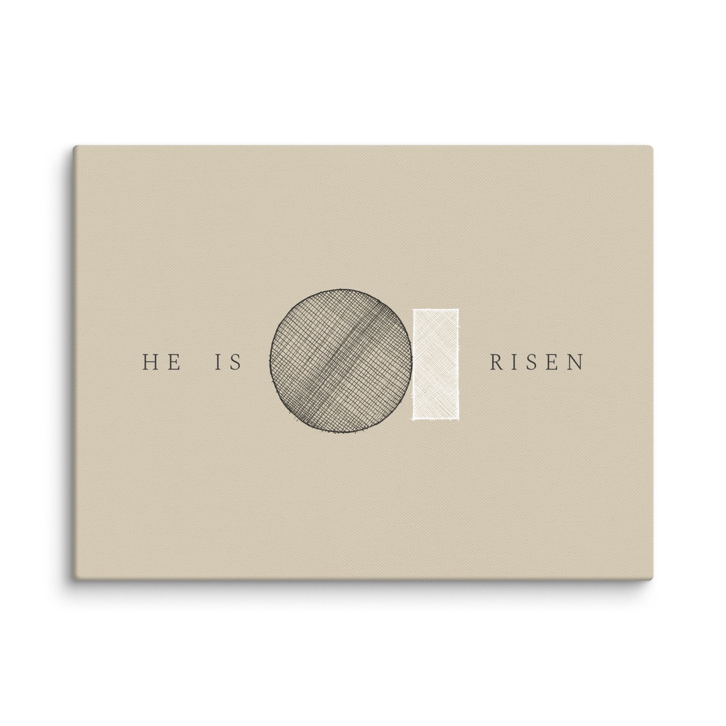 He Is Risen Stone Tomb Minimalist - Canvas