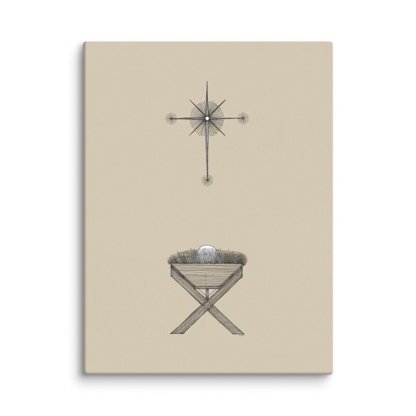 Modern Nativity Wall Art Manger - Canvas