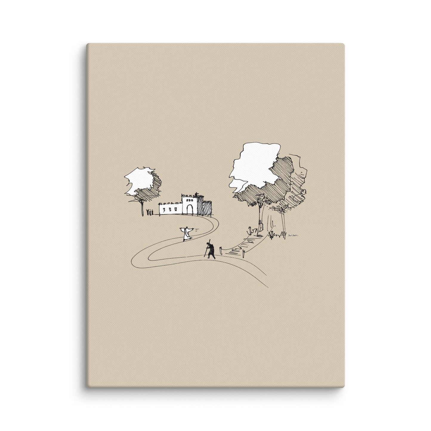 Prodigal Son Parable Minimalist Sketch - Canvas