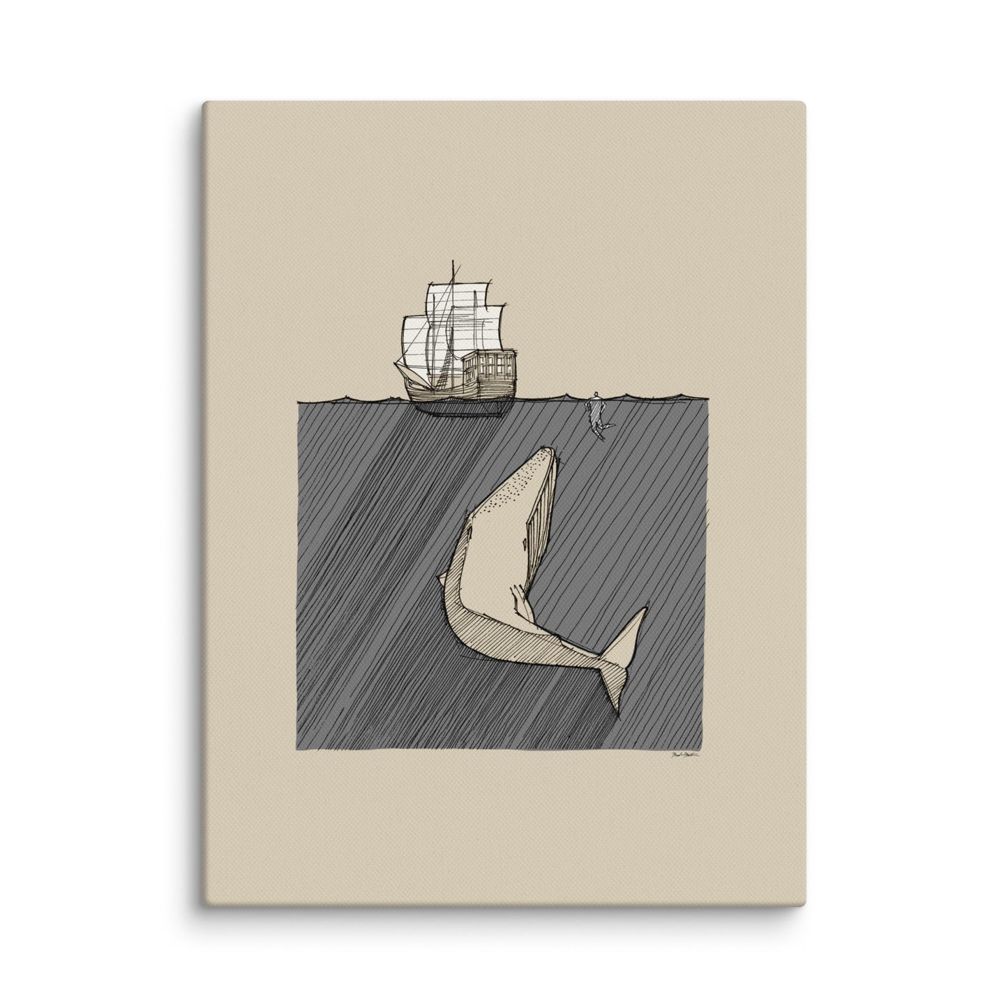 Jonah and the Great Fish - Canvas