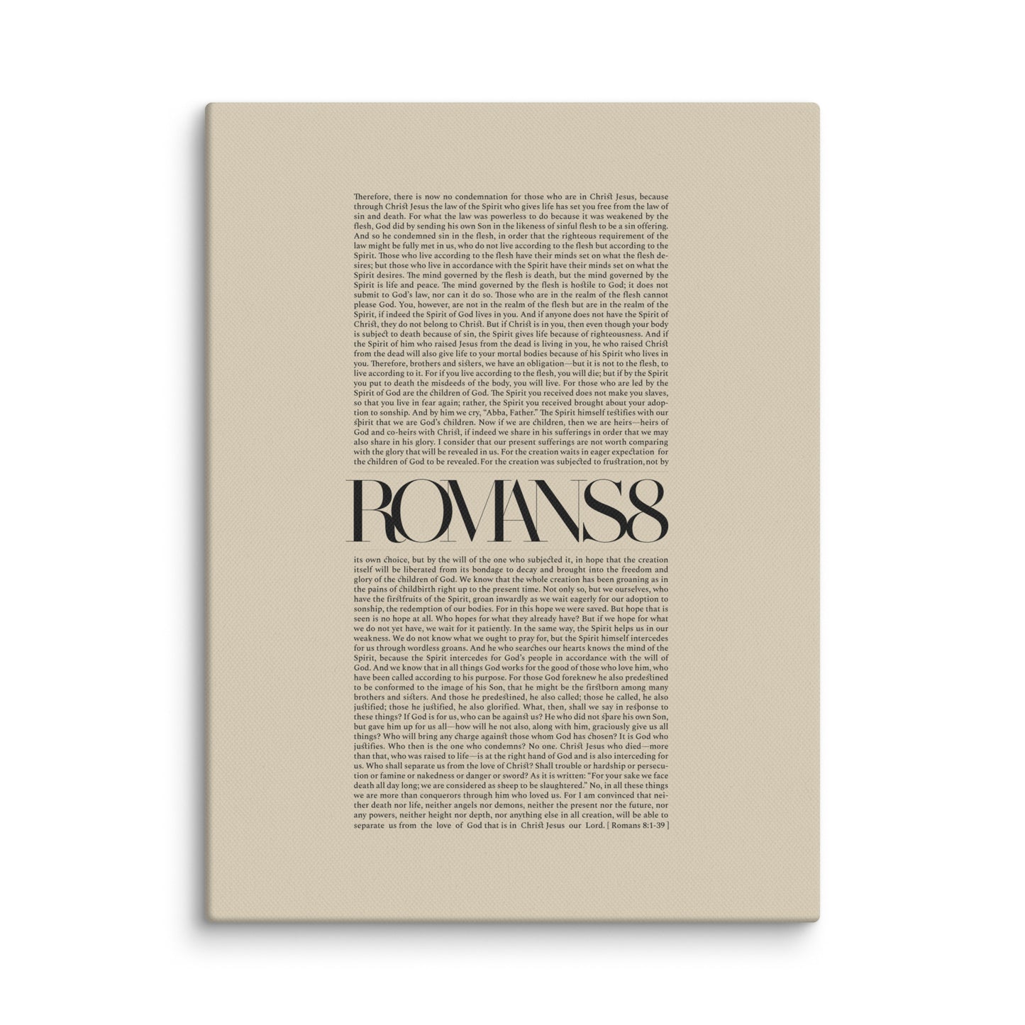 Romans 8 Full Chapter Minimalist Design - Canvas