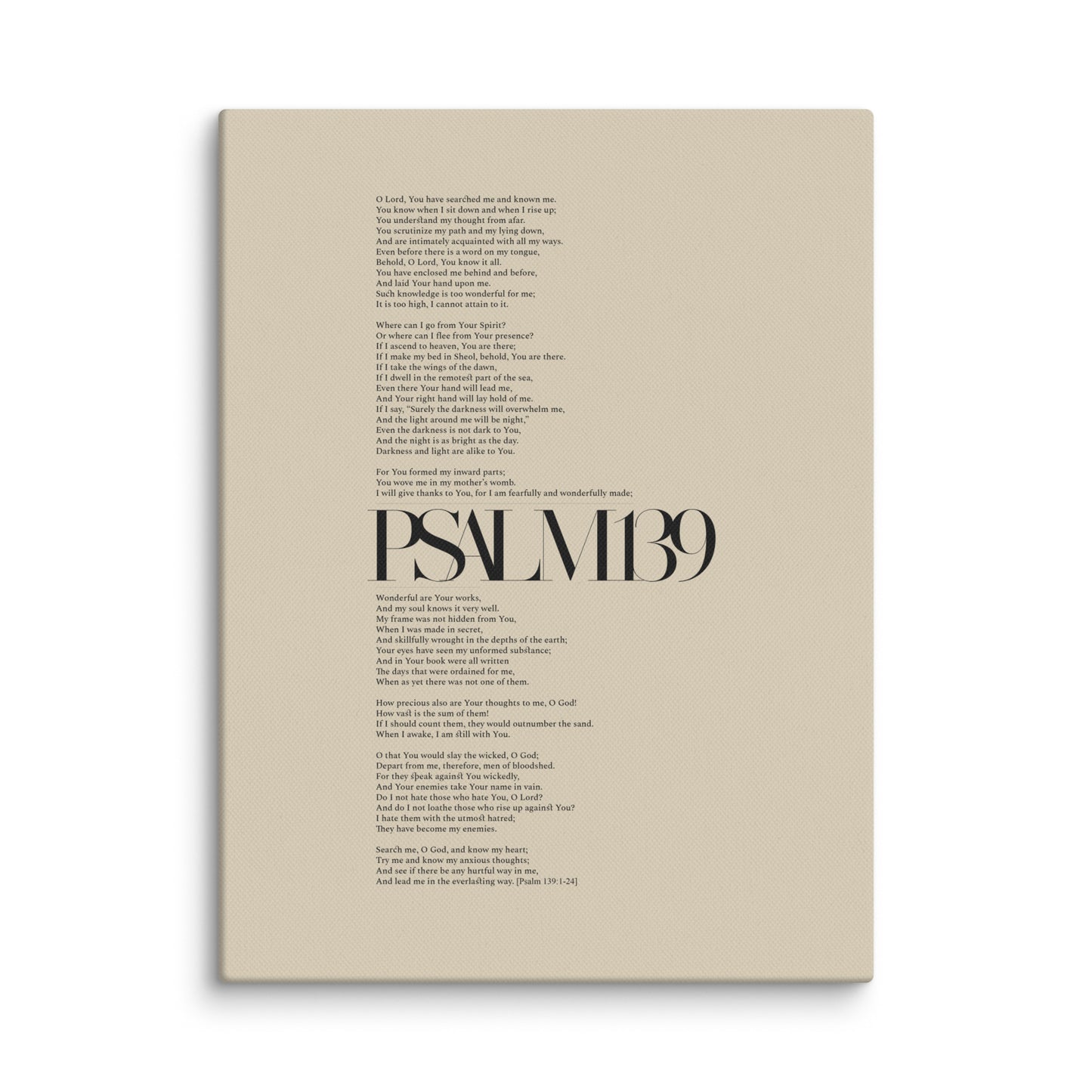 Psalm 139 Full Chapter Minimalist Design - Canvas