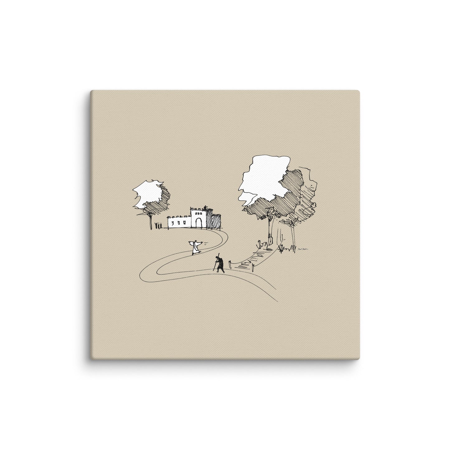 Prodigal Son Parable Minimalist Sketch - Canvas