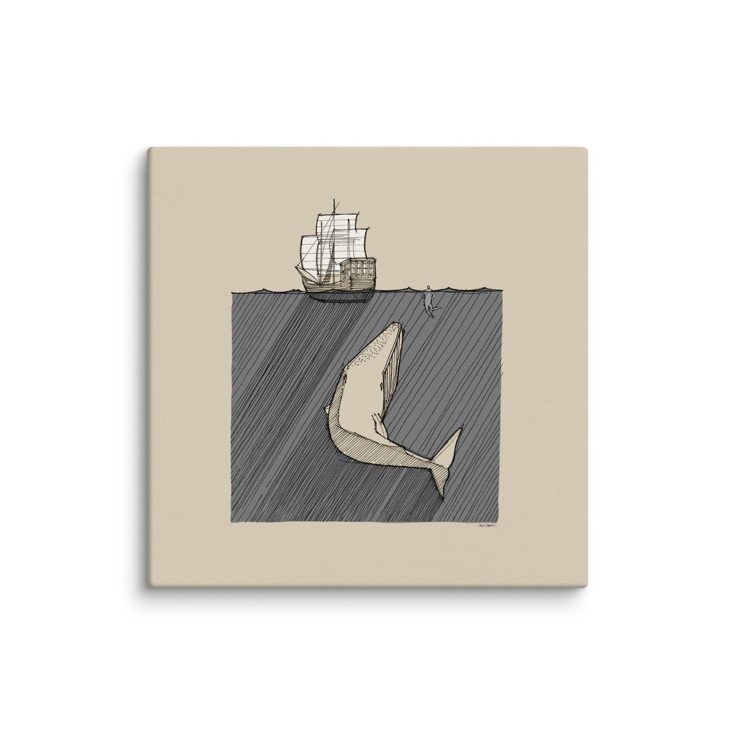 Jonah and the Great Fish - Canvas