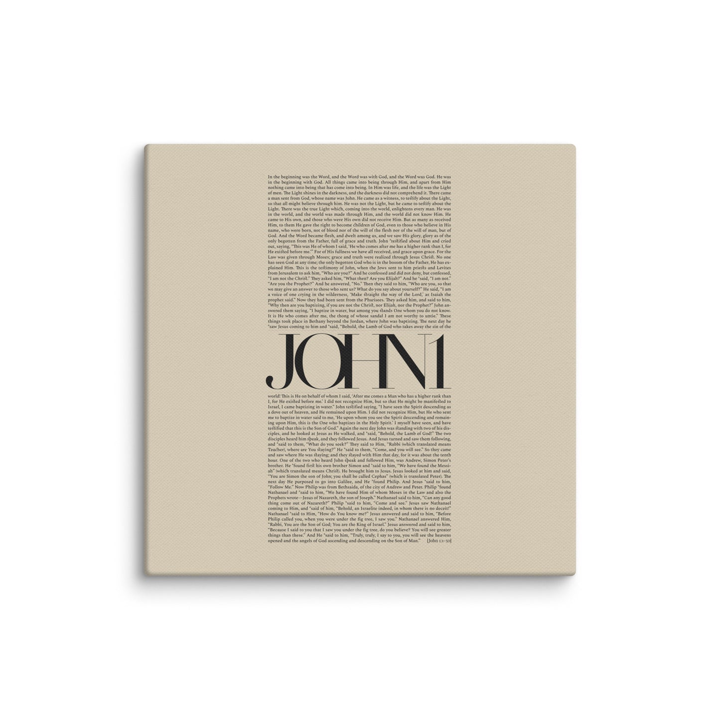 John 1 Full Chapter Minimalist Design - Canvas