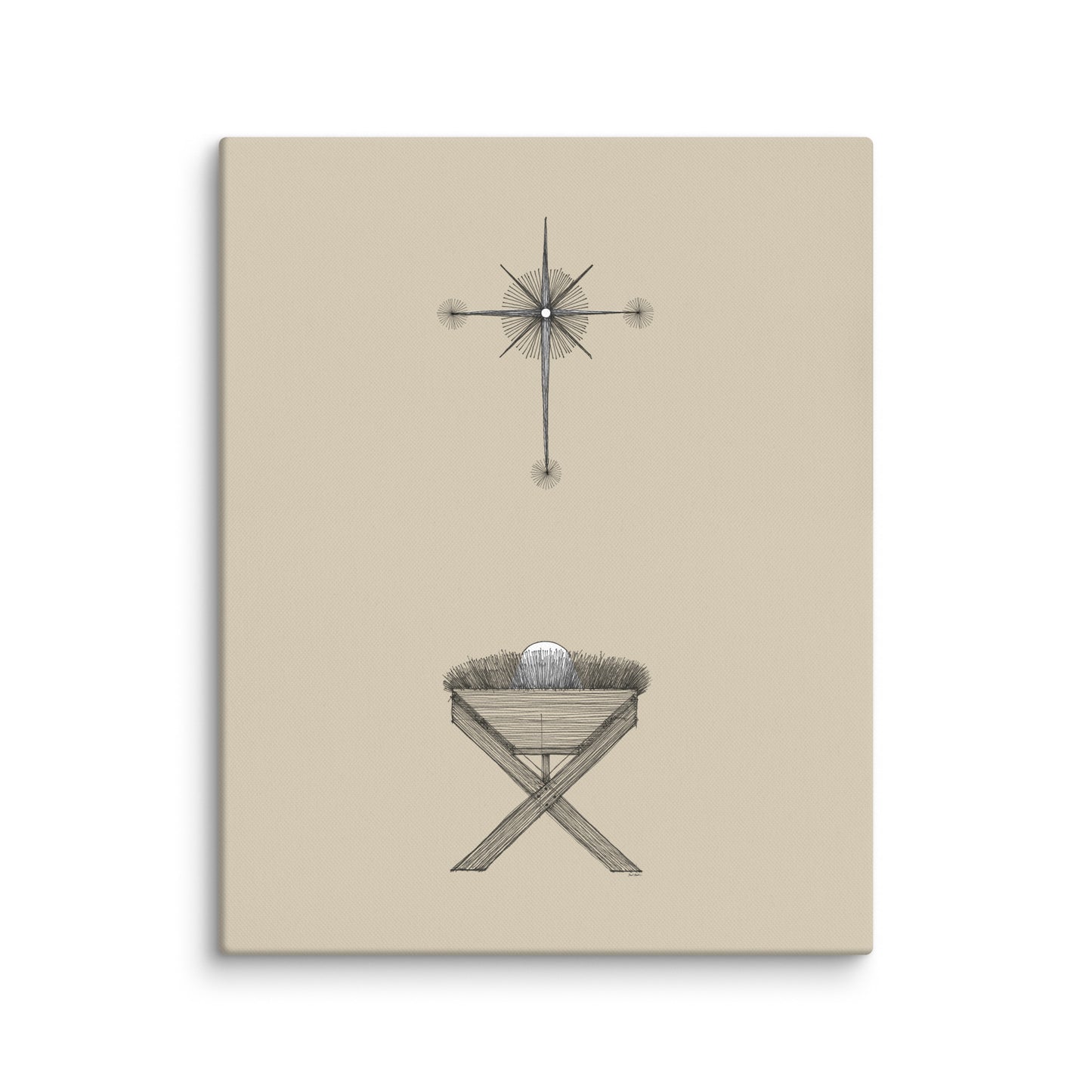 Modern Nativity Wall Art Manger - Canvas