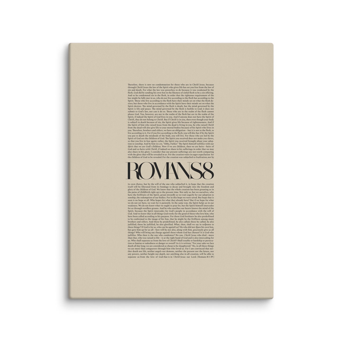 Romans 8 Full Chapter Minimalist Design - Canvas