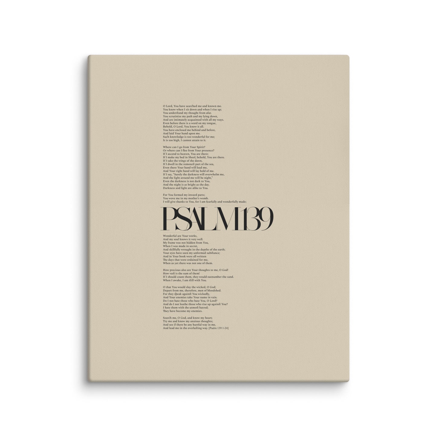 Psalm 139 Full Chapter Minimalist Design - Canvas