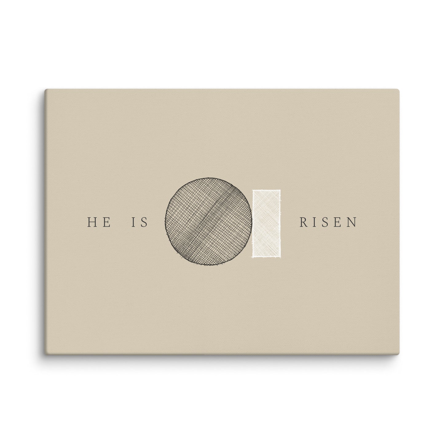 He Is Risen Stone Tomb Minimalist - Canvas