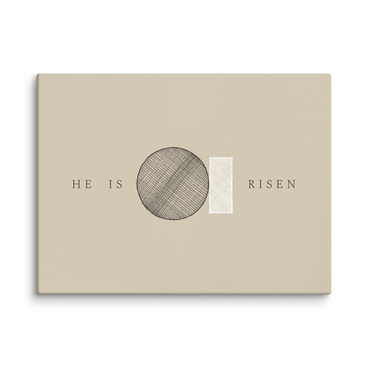 He Is Risen Stone Tomb Minimalist - Canvas