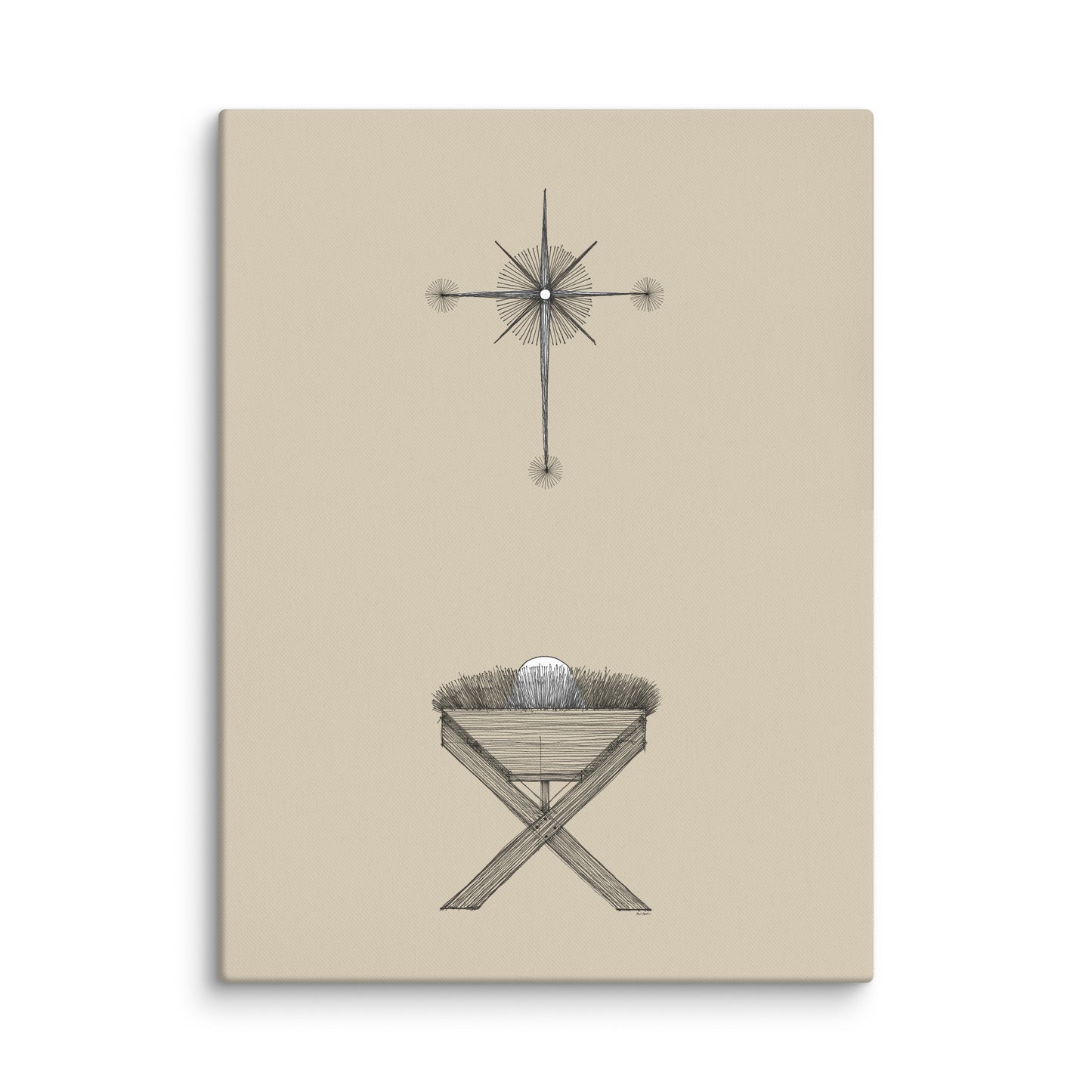 Modern Nativity Wall Art Manger - Canvas