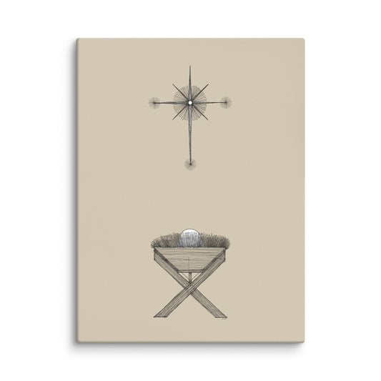 Modern Nativity Wall Art Manger - Canvas