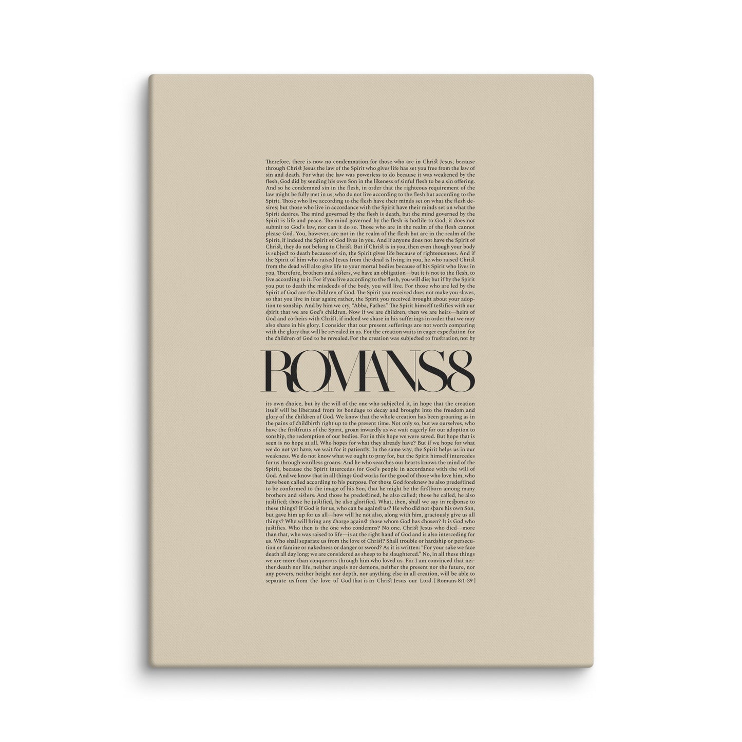 Romans 8 Full Chapter Minimalist Design - Canvas