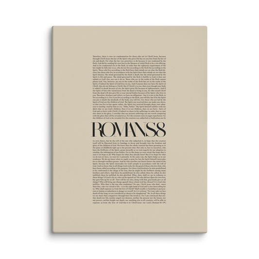 Romans 8 Full Chapter Minimalist Design - Canvas