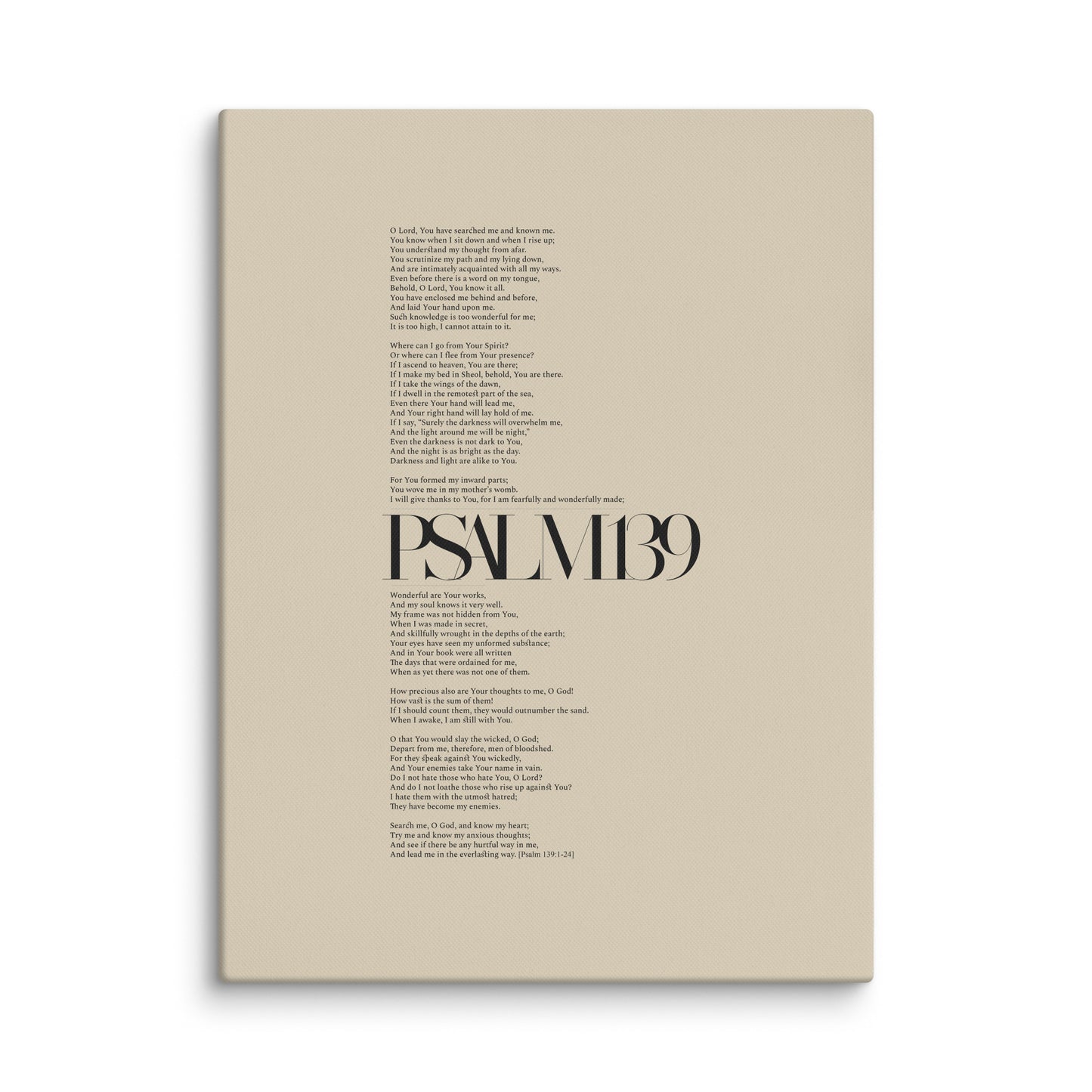 Psalm 139 Full Chapter Minimalist Design - Canvas