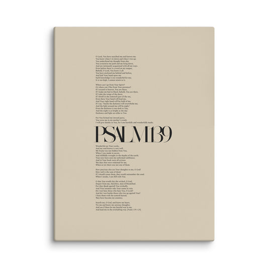 Psalm 139 Full Chapter Minimalist Design - Canvas